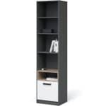 Стеллаж «Квадро» 50 1ящ, Антрацит/Дуб эндгрейн/Белый — изображение 2