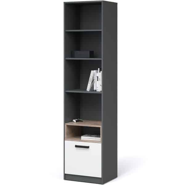 Стеллаж «Квадро» 50 1ящ, Антрацит/Дуб эндгрейн/Белый — изображение 2