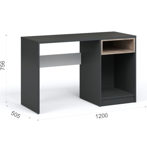 Стол «Квадро» 120, Антрацит/Белый/Дуб эндгрейн/Шиншилла — изображение 3