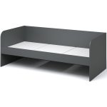 Кровать-топчан «Квадро» 90, с основанием под матрас, Антрацит/Белый — изображение 2