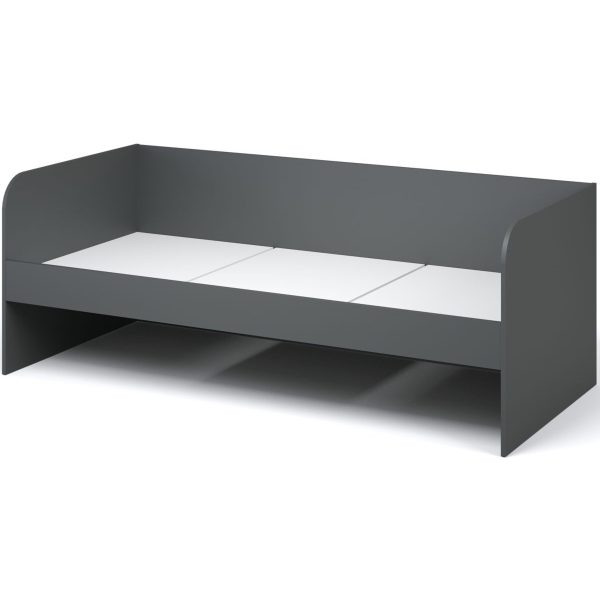 Кровать-топчан «Квадро» 90, с основанием под матрас, Антрацит/Белый — изображение 2