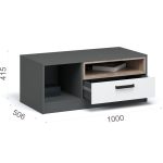 Тумба ТВ «Квадро» 100, Антрацит/Дуб эндгрейн/Шиншилла/Белый — изображение 3