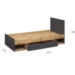 Кровать «Лацио Сканди» 90, Вотан/Сканди графит — изображение 3