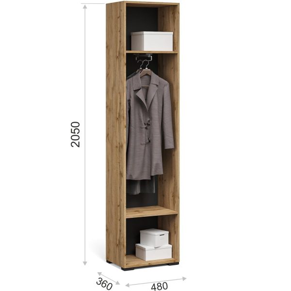 Шкаф «Лацио Сканди» 1д ПР (с зеркалом), Вотан/Сканди графит — изображение 3