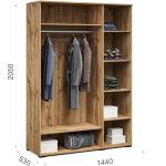 Шкаф «Лацио Сканди» 3д, Вотан/Сканди графит — изображение 4