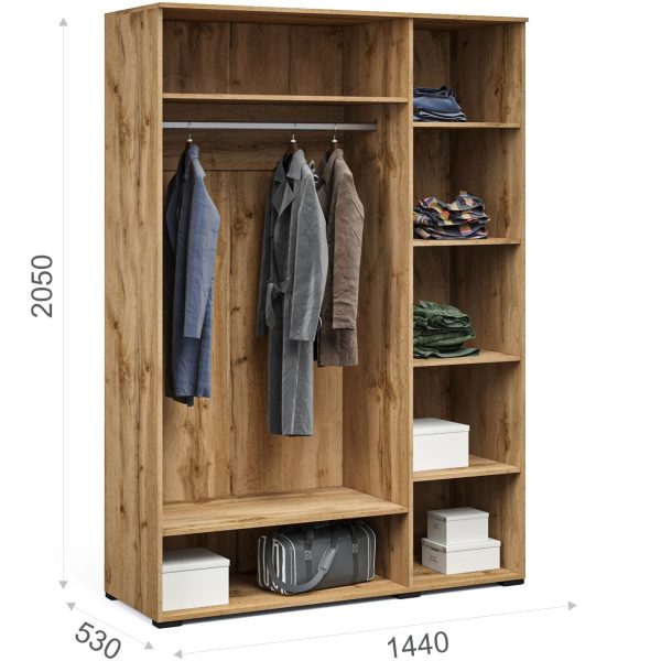 Шкаф «Лацио Сканди» 3д, Вотан/Сканди графит — изображение 4