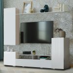 Стенка «Мия», ясень анкор/белый глянец — изображение 2