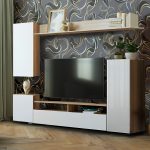 Стенка «Мия», дуб сонома/белый глянец — изображение 2