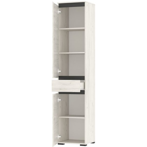 Шкаф пенал «Гретта» 2С1Я, Крафт белый/Антрацит — изображение 4