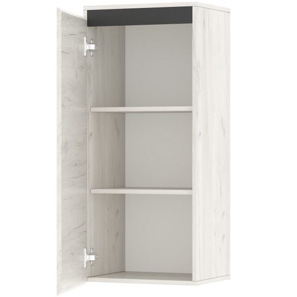 Шкаф пенал «Гретта» 1С навесной, Крафт белый-Антрацит — изображение 4