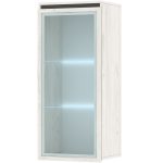 Шкаф с витриной «Гретта» 1В навесной, Крафт белый-Антрацит — изображение 2