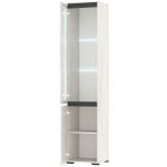 Шкаф с витриной «Гретта» 1В1С, Крафт белый/Антрацит — изображение 4