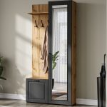 Шкаф «Лацио Сканди» 1д ПР (с зеркалом), Вотан/Сканди графит — изображение 5