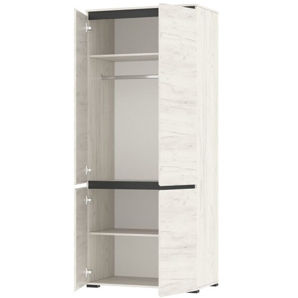 Шкаф «Гретта» 4С, Крафт белый/Антрацит — изображение 4