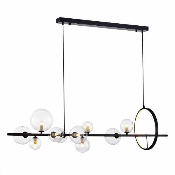 SL1165.423.15-Светильник-подвесной-ST-Luce-ЧерныйПрозрачный-G4-1015W-4000K-NECTON-2 SL1165.423.15 Светильник подвесной ST-Luce Черный/Прозрачный G4 10+1*5W 4000K NECTON — изображение 3