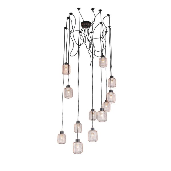 SL193.303.12 Светильник подвесной Черный/Латунь,Прозрачный E27 12*60W FORTO — изображение 3