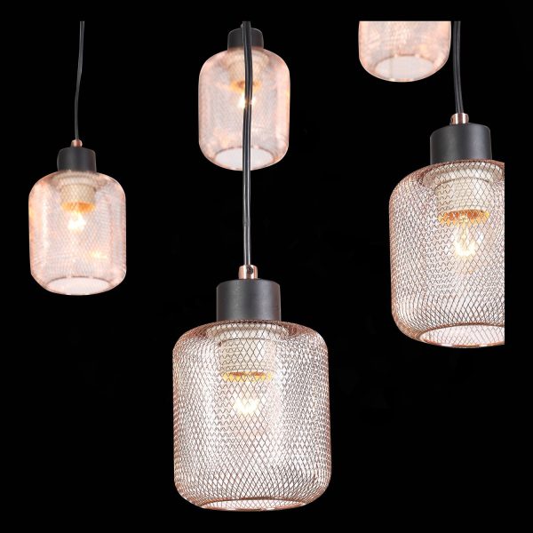 SL193.303.12 Светильник подвесной Черный/Латунь,Прозрачный E27 12*60W FORTO — изображение 4