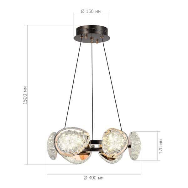 SL6018.203.48 Светильник подвесной ST-Luce черный/ золотистый / прозрачный LED 1*48W 4000K ENIGMA — изображение 4