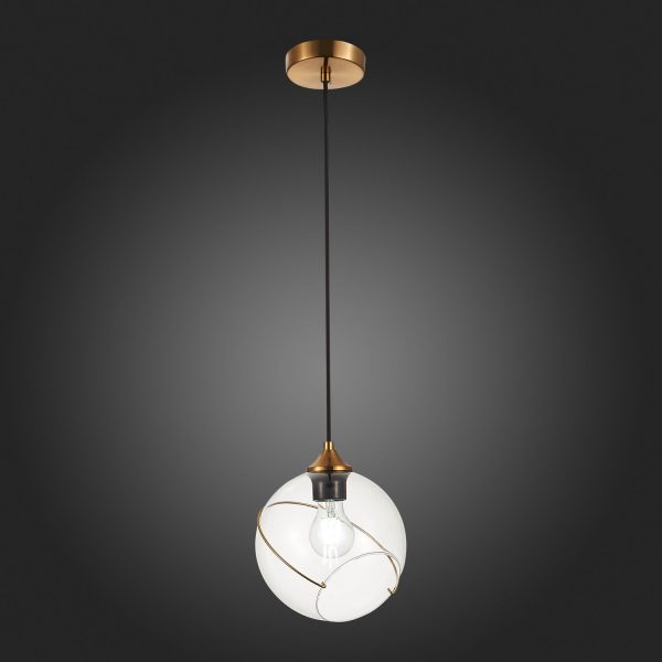 SLE103103-01 Подвес Золотистый/Прозрачный E27 1*60W SATTURO — изображение 2
