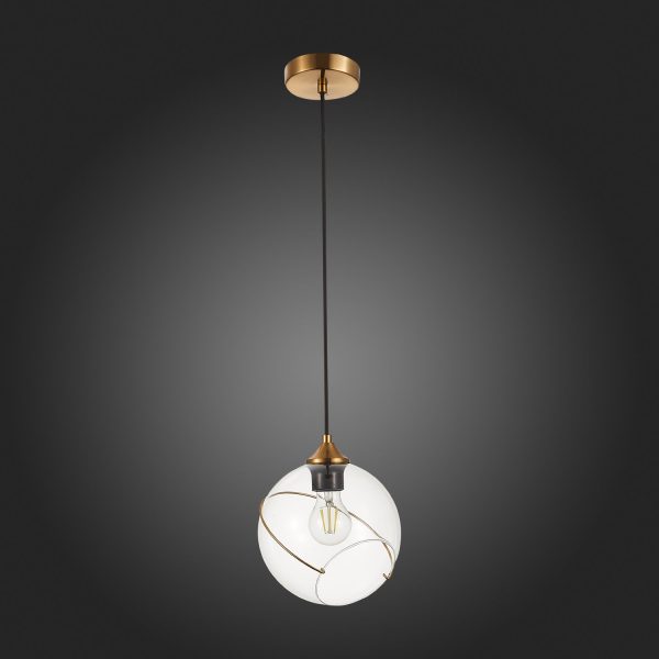 SLE103103-01 Подвес Золотистый/Прозрачный E27 1*60W SATTURO — изображение 5