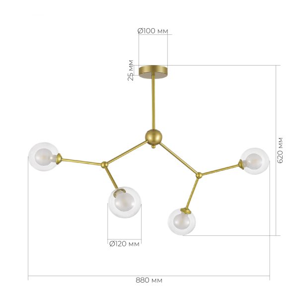 SLE1106-203-04 Светильник подвесной Золотистый/Прозрачный, Белый G9 LED 4*5W ARCUS — изображение 4
