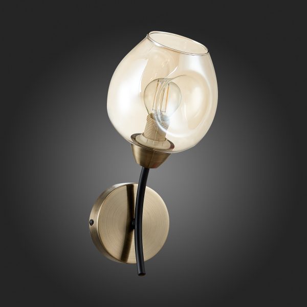 SLE205301-01 Светильник настенный Бронза, Черный/Янтарный E14 1*40W BESANO — изображение 5