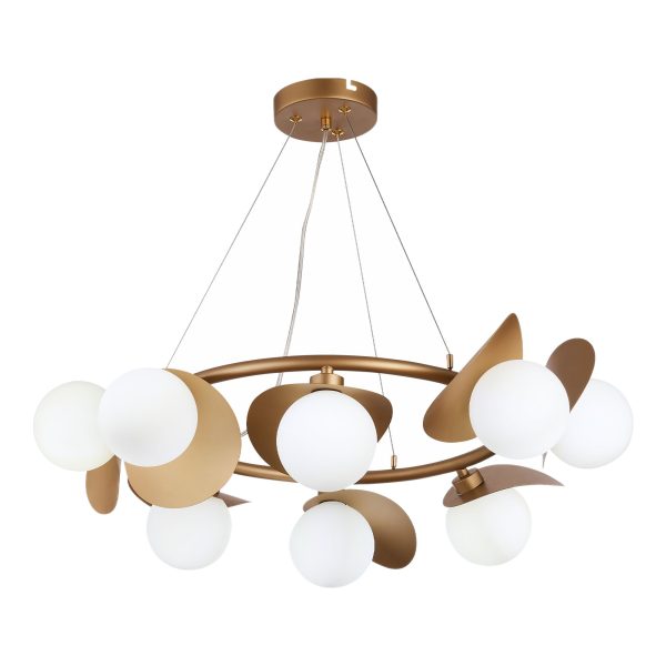 SLE220503-08 Светильник подвесной Золотистый/Белый G9 LED 8*5W BOLZANO — изображение 3