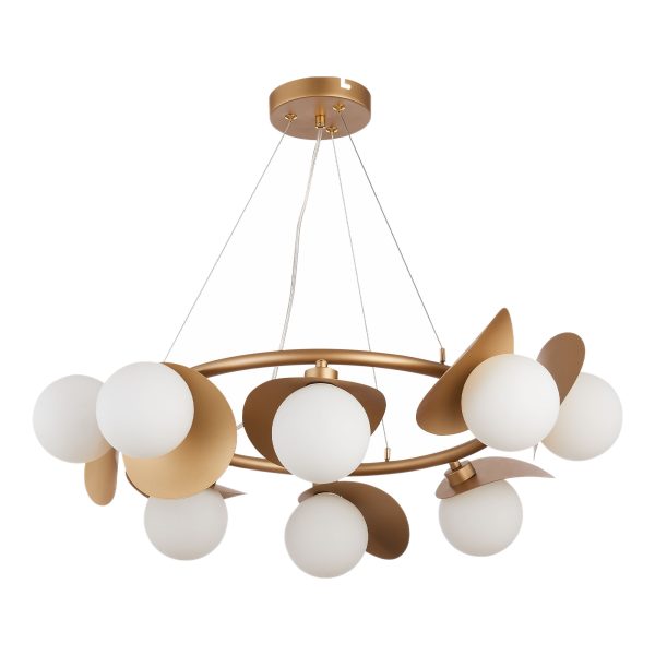 SLE220503-08 Светильник подвесной Золотистый/Белый G9 LED 8*5W BOLZANO — изображение 4