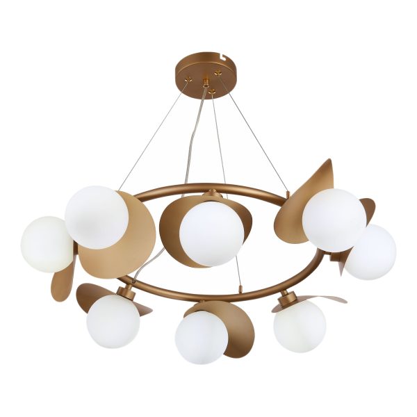 SLE220503-08 Светильник подвесной Золотистый/Белый G9 LED 8*5W BOLZANO — изображение 5