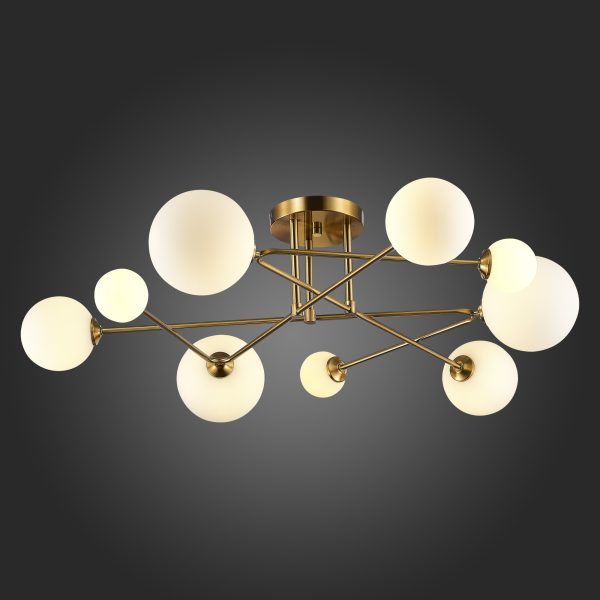 SLE2211-302-09 Светильник потолочный Латунь/Белый G9 LED 9*5W FANTINI — изображение 2