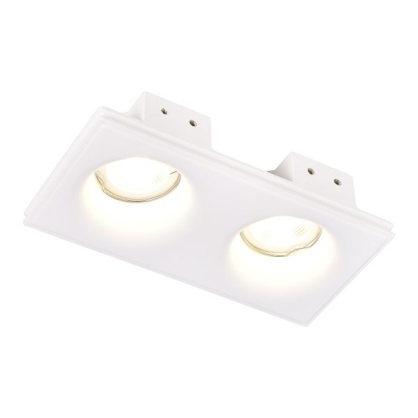 ST254.328.02 Св-к встр. из гипса Белый GU10 2*50W IP20 L200xW100xH45 180-240V Без ламп Встраиваемые светильники — изображение 3