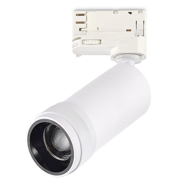 ST691.536.10 Св-к трек. Zoom Белый LED 1*10W 3000K 900Lm Ra 10-55° IP20 D55xH125 220V Трехфазная трековая система — изображение 2