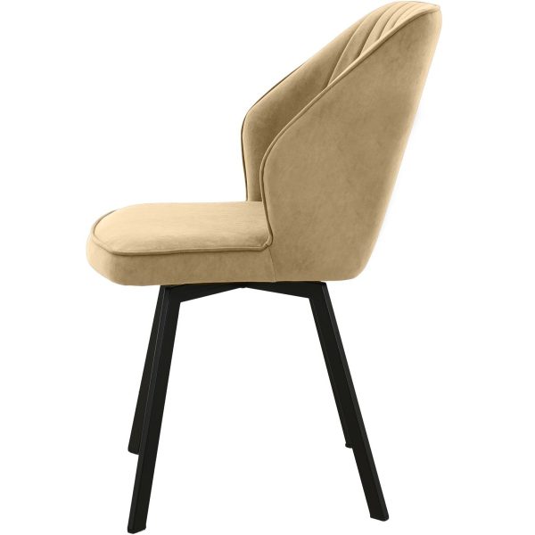 Стул «Вермут», велюр Бренди крем, каркас вращения черный — изображение 3