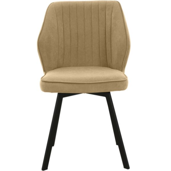 Стул «Вермут», велюр Бренди крем, каркас вращения черный — изображение 4