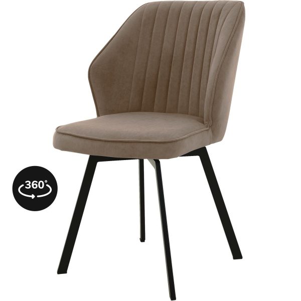 Стул «Вермут», велюр Бренди латте, каркас вращения черный — изображение 2
