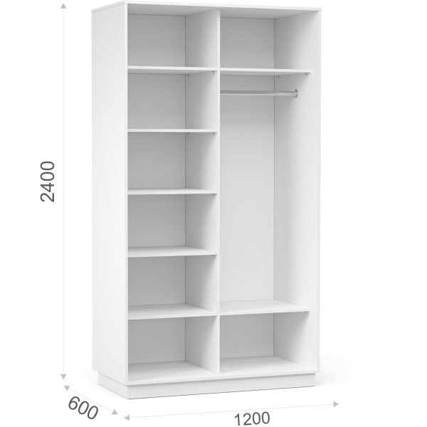 Шкаф-купе «Тетрис» 120/240 ДД, Белый жемчуг — изображение 3