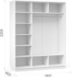 Шкаф-купе «Тетрис» 180/220 ДДД, Белый жемчуг — изображение 3