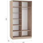 Шкаф-купе «Тетрис» 120/220 ДД, Дуб сонома — изображение 3