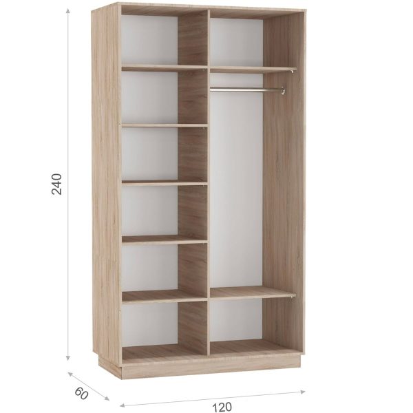 Шкаф-купе «Тетрис» 120/240 ДД, Дуб сонома — изображение 3