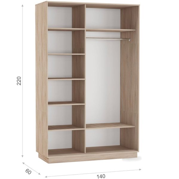 Шкаф-купе «Тетрис» 140/220 ДД, Дуб сонома — изображение 3