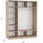 Шкаф-купе «Тетрис» 180/220 ДДД, Дуб сонома — изображение 3