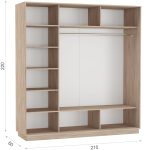 Шкаф-купе «Тетрис» 210/220 ДДД, Дуб сонома — изображение 3