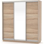 Шкаф-купе «Тетрис» 210/220 ДЗД с зеркалом, Дуб сонома — изображение 2