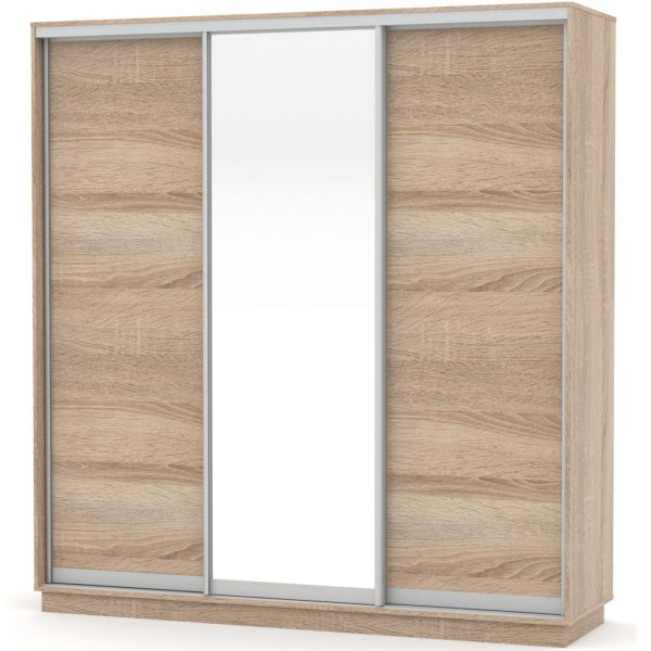 Шкаф-купе «Тетрис» 210/220 ДЗД с зеркалом, Дуб сонома — изображение 2