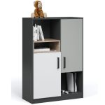 Комод «Квадро» 90, Антрацит/Дуб эндгрейн/Шиншилла/Белый