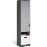 Шкаф-пенал «Квадро» 50 1д1ящ, Антрацит/Дуб эндгрейн/Шиншилла/Белый