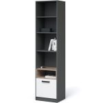 Стеллаж «Квадро» 50 1ящ, Антрацит/Дуб эндгрейн/Белый