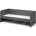 Кровать-топчан «Квадро» 90, с основанием под матрас, Антрацит/Белый