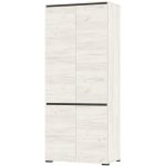 Шкаф «Гретта» 4С, Крафт белый/Антрацит