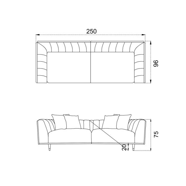 Диван 3-х местный Прага 250 см — изображение 3